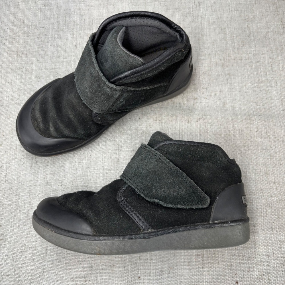 Bogs Sammy‎ Boots Black Suede Waterproof Booties Unisex Kids Size 13